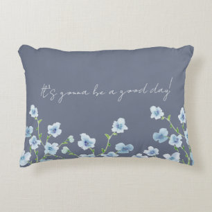 Coussins Décoratifs Jolie fleur bleu aquarelle