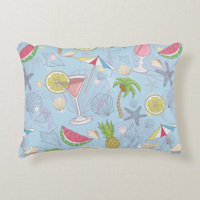 Coussins Décoratifs Jolie illustration estivale motif avec pastèque,  (Devant)