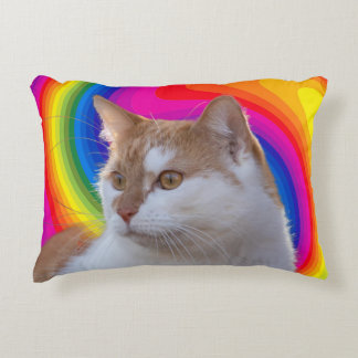 Coussins Décoratifs Jolie Photo de Chat Coloré Arc-en-Ciel