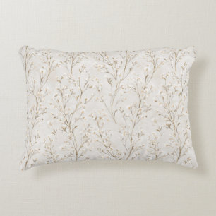 Coussins Décoratifs Jolies Fleurs Blanc Crème