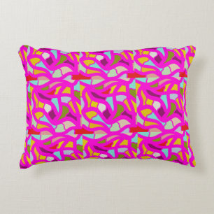 Coussins Décoratifs Jolis motifs en rose et couleurs arc-en-ciel