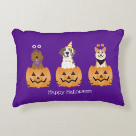 Coussins Décoratifs Joyeux Chiens D'Halloween En Citrouille