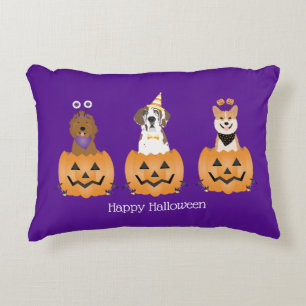 Coussins Décoratifs Joyeux Chiens D'Halloween En Citrouille
