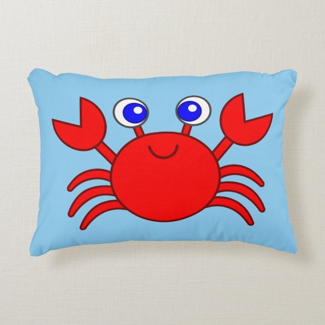 Coussins Décoratifs Joyeux crabe rouge Animé (Devant)