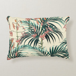 Coussins Décoratifs Jungle vintage : Vert foncé, Lys orange.