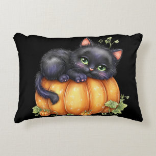 Coussins Décoratifs Juste en traînant, Pose-toi Kitten en Citrouille