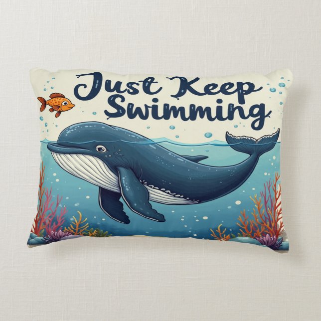 Coussins Décoratifs Juste Garder Nage - Inspiration Motivationnelle (Dos)