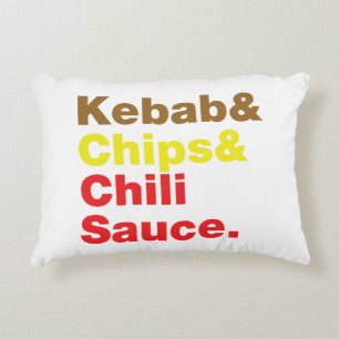 Coussins Décoratifs Kebab & Chips & Sauce Chili.