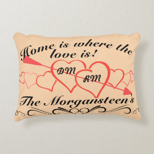 Coussins Décoratifs La maison est l'endroit où l'amour est le nom de f