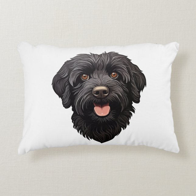 Coussins Décoratifs Labradoodle Chien noir (Devant)