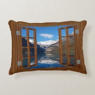 Coussins Décoratifs Lake Louise Mountain Reflection Lac Faux Window