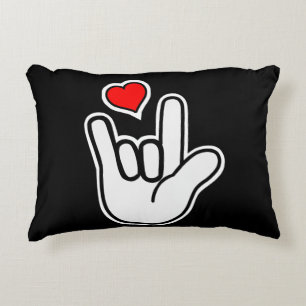 Coussins Décoratifs Langue des signes I Love You Sign