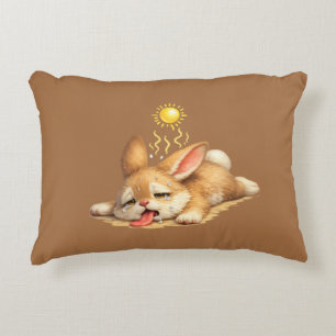 Coussins Décoratifs Lapin Mignon Se Reposant Sous le Soleil Brûlant Il