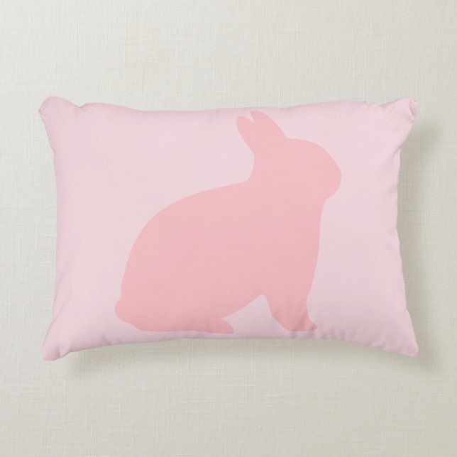 Coussins Décoratifs Lapin rose sur le rose (Devant)