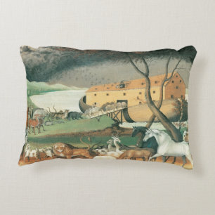 Coussins Décoratifs L'Arche de Noé par Edward Hicks, Art Populaire Vin