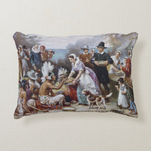 Coussins Décoratifs Le premier Thanksgiving par Jean Ferris c. 1912