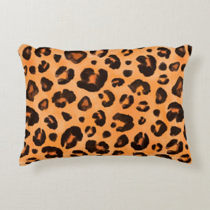 Coussins Décoratifs Léopard noir jaune orange brun noir noir noir noir