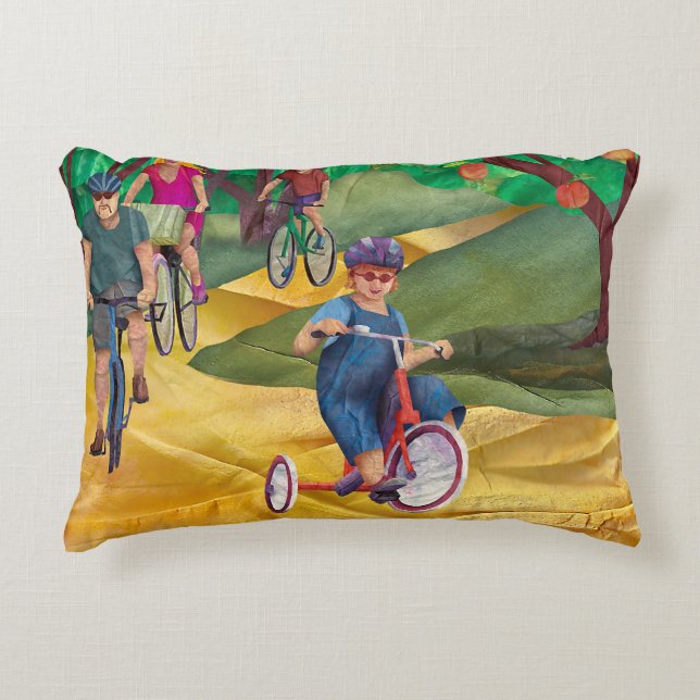 Coussins Décoratifs Les jours de Mabell, montant mon vélo (Devant)
