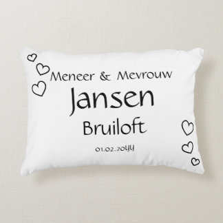 Coussins Décoratifs Liefdevol Trouwcadeau – Kussen met Naam en Datum -