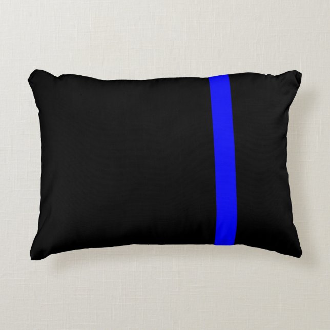 Coussins Décoratifs Ligne Bleue Mince Symbolique verticale (Devant)