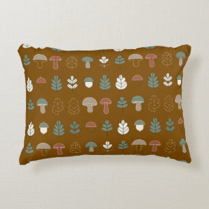 Coussins Décoratifs Linge de lit à motif champignon et gland de bois