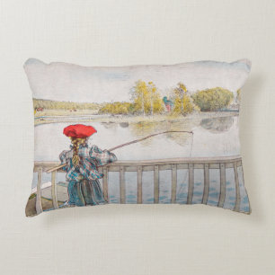 Coussins Décoratifs Lisbet Pêche par Carl Larsson, Beaux-Arts Vintage