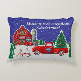 Coussins Décoratifs Little Red Truck Christmas Tree Farm et Grange
