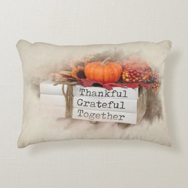 Coussins Décoratifs Livres Thanksgiving d'automne (Devant)