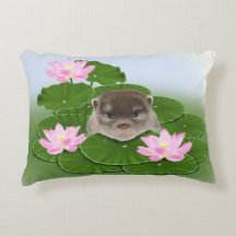 Loutre et fleurs de Lotus