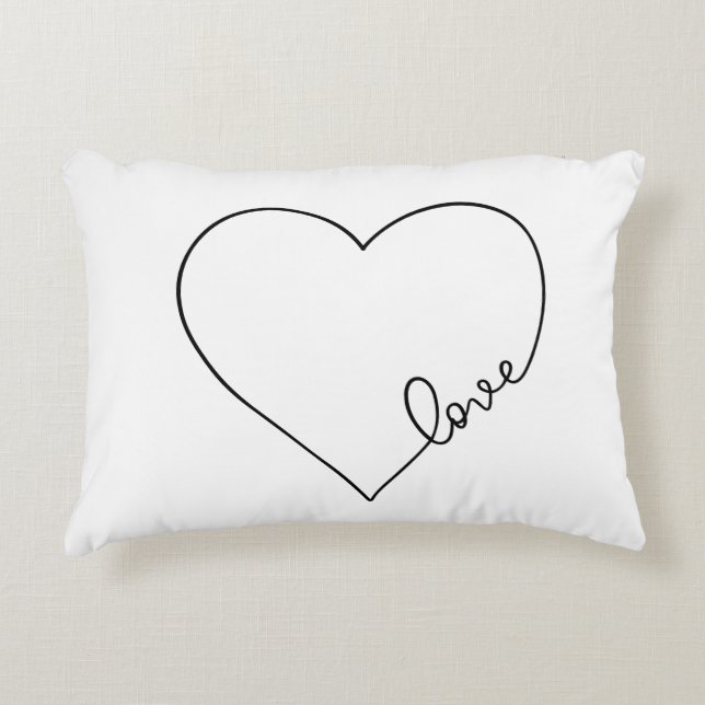Coussins Décoratifs -Love-Heart-HandLettré (Devant)