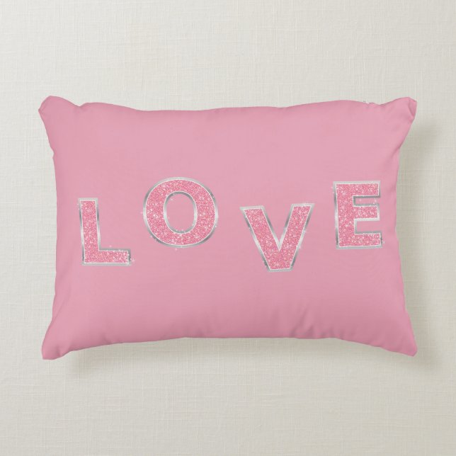 Coussins Décoratifs Love Parties scintillant rose (Devant)