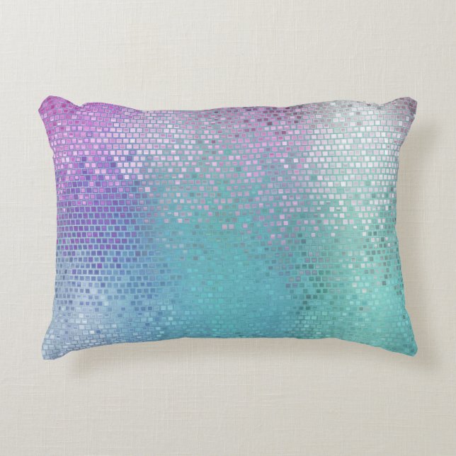 Coussins Décoratifs Lumineuse mosaïque Abstraite brillante multicolore (Devant)