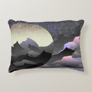 Coussins Décoratifs Lune et montagnes fantaisistes Art abstrait