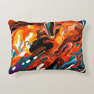 Coussins Décoratifs Luxe Fliud Art Abstrait fond coloré tendance