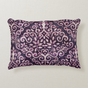 Coussins Décoratifs Luxe violet et tan damassé sans couture motif
