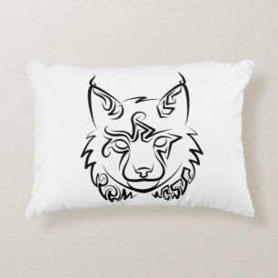 Coussins Décoratifs Lynx tribale noire et blanche