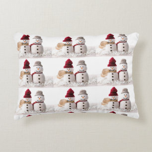 COUSSINS DÉCORATIFS **M. ET MME SNOWMAN COUPLE" NOËL