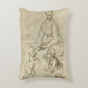 Coussins Décoratifs Madone, Christ et Saint Jean-Baptiste par Raphaël