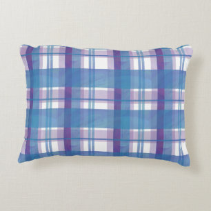Coussins Décoratifs Madras Plaid Blue et Purple