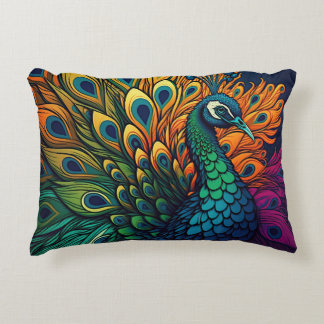 Coussins Décoratifs Magnifique Peacock Coloré, Style Art Déco