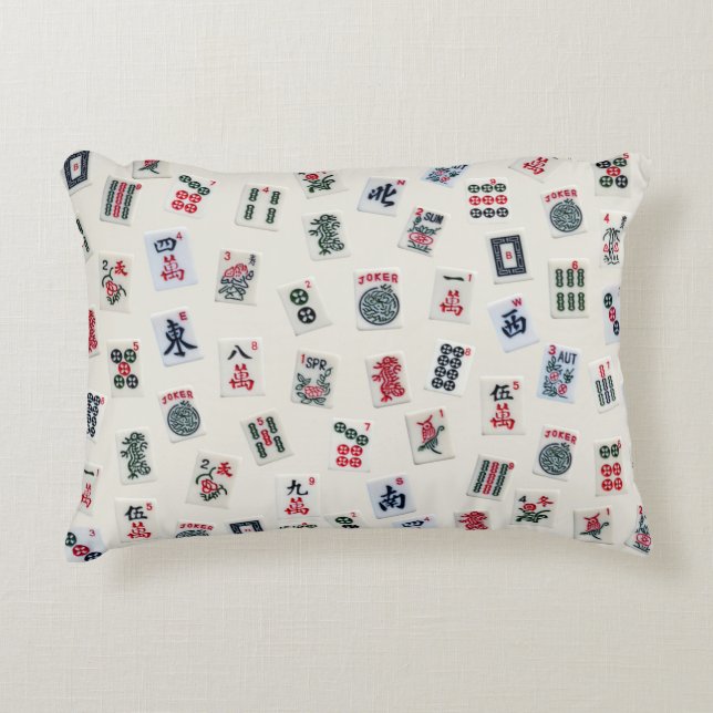Coussins Décoratifs MahJongg jeu tuiles symboles design  (Devant)