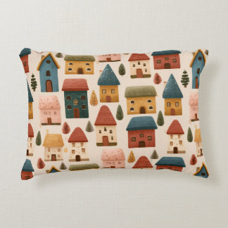 Coussins Décoratifs Maisons de Noël rustiques festives motif sans cout