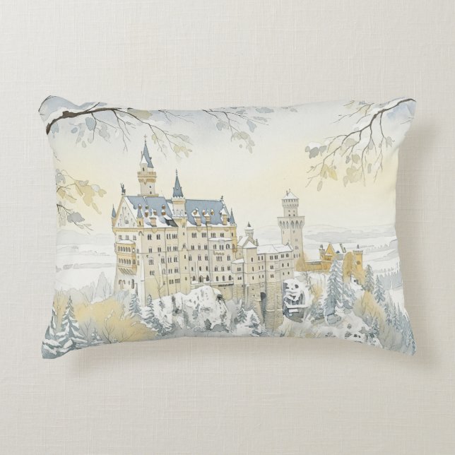 Coussins Décoratifs Majesté d'hiver : Le château enchanté (Devant)