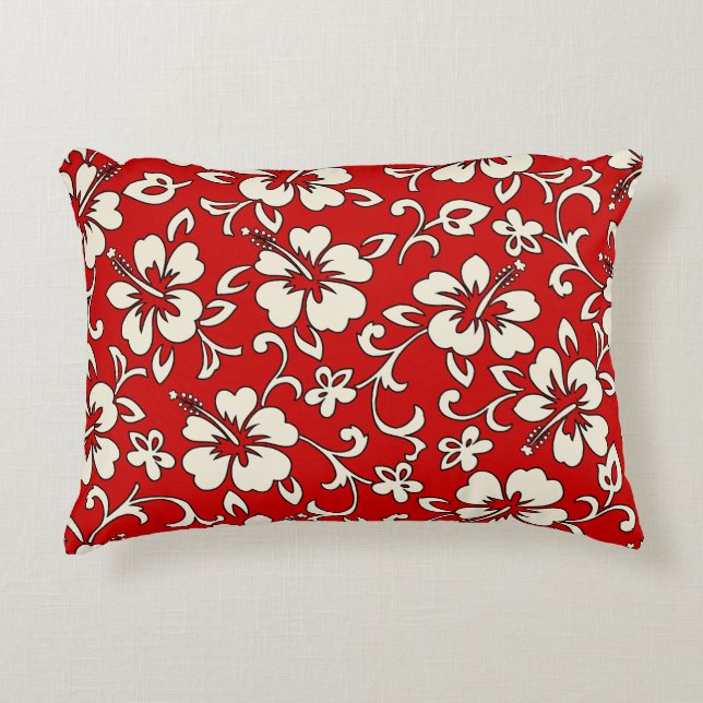 Coussins Décoratifs Malia Hibiscus Hawaii Pareau Imprimer (Devant)