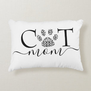 Coussins Décoratifs Maman chat empreinte de patte 