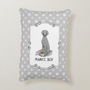 Coussins Décoratifs Mama's Boy Weimaraner (gris 1) jouets chien maman 
