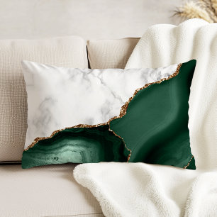 Coussins Décoratifs Marbre Blanc Doré Agate Vert Emeraude