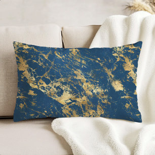 Coussins Décoratifs Marbre bleu or luxe