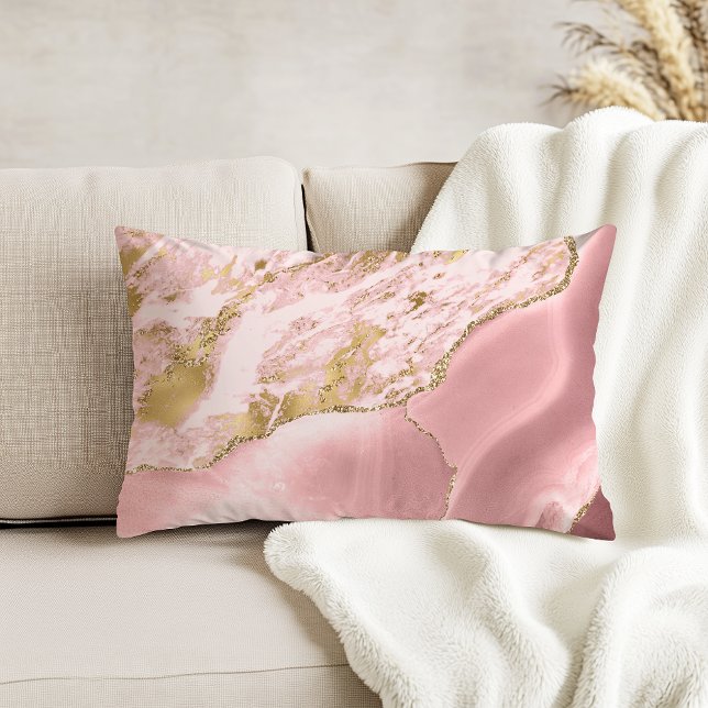 Coussins Décoratifs Marbre d'agate rose pâle (Créateur téléchargé)