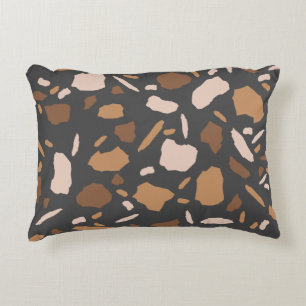 Coussins Décoratifs Marbre Terrazzo Brun, Beige, Tan et Gris